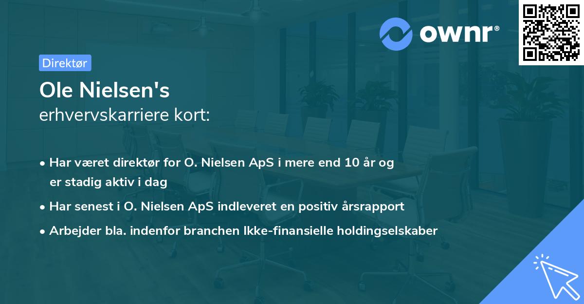 Ole Nielsen's erhvervskarriere kort