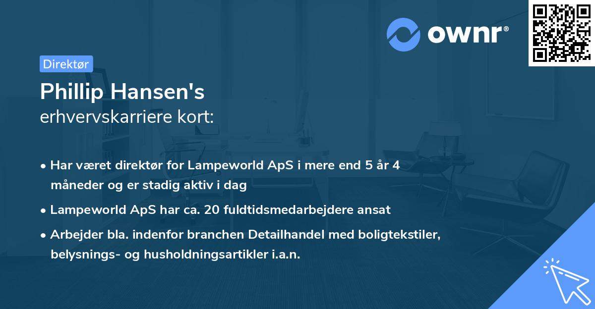 Phillip Hansen's erhvervskarriere kort