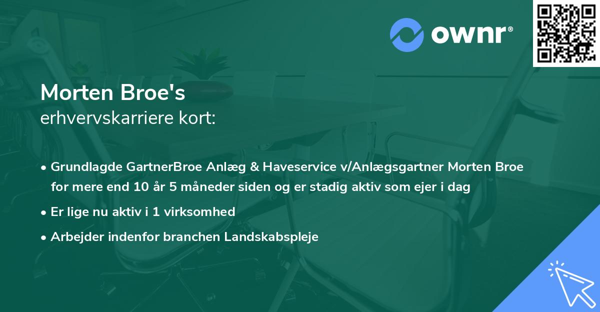 Morten Broe's erhvervskarriere kort