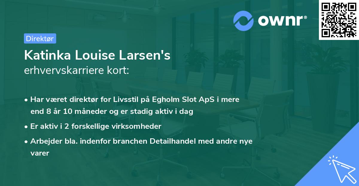 Katinka Louise Larsen's erhvervskarriere kort