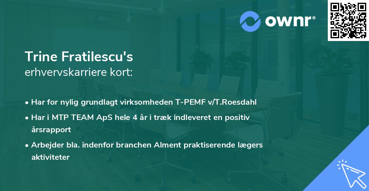 Trine Fratilescu's erhvervskarriere kort