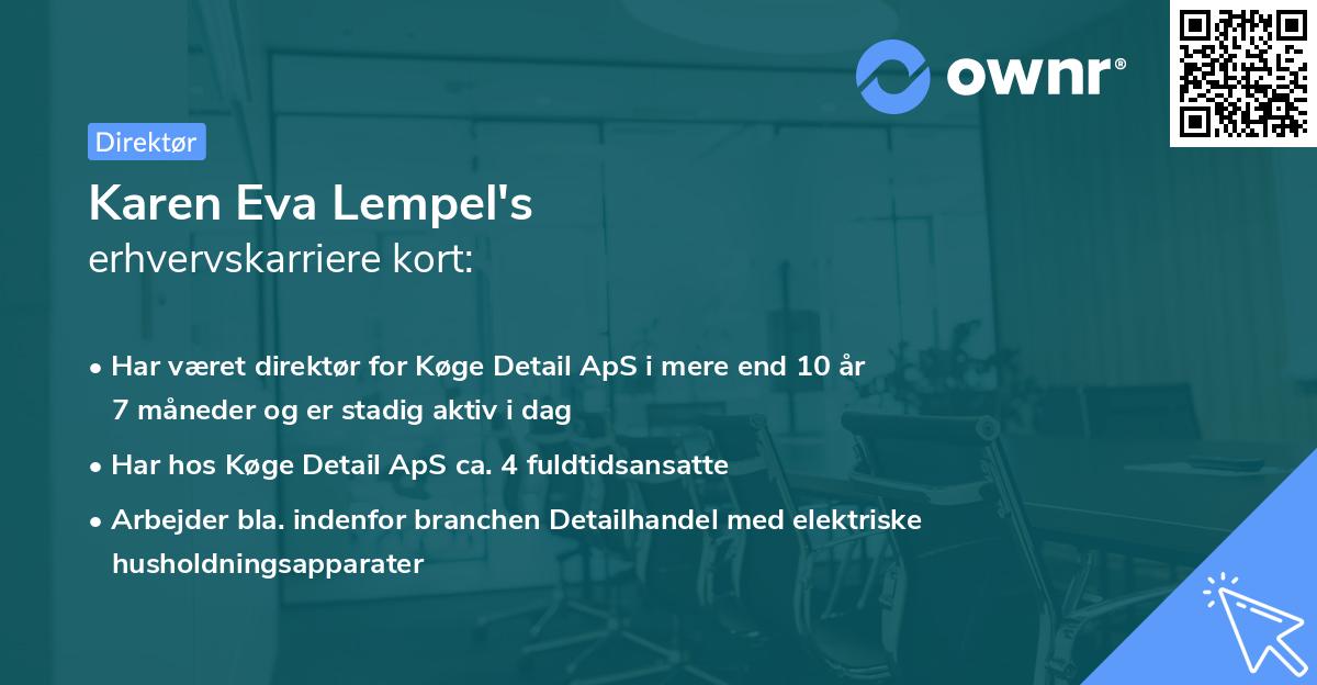 Karen Eva Lempel's erhvervskarriere kort