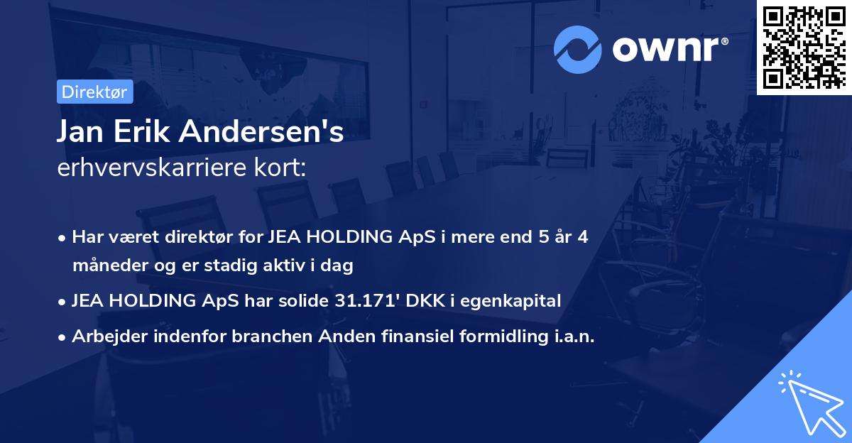 Jan Erik Andersen's erhvervskarriere kort