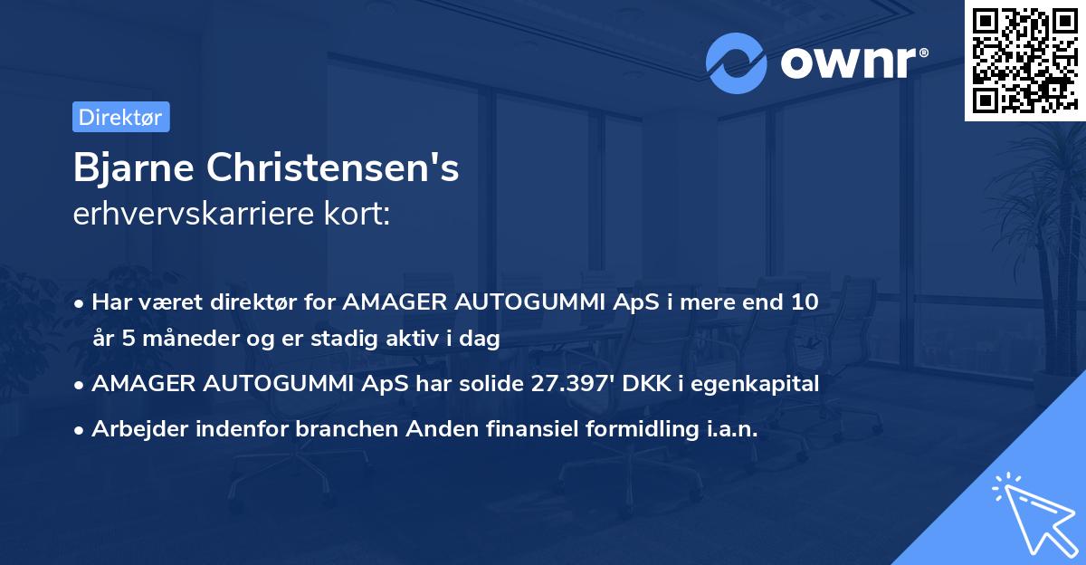 Bjarne Christensen's erhvervskarriere kort