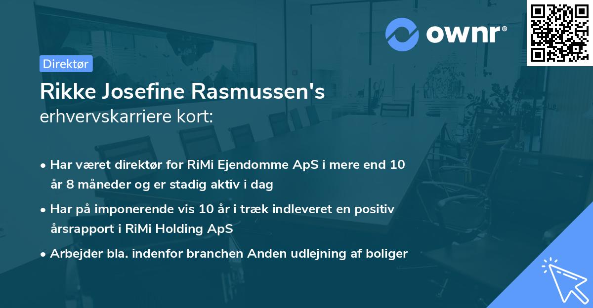 Rikke Josefine Rasmussen's erhvervskarriere kort