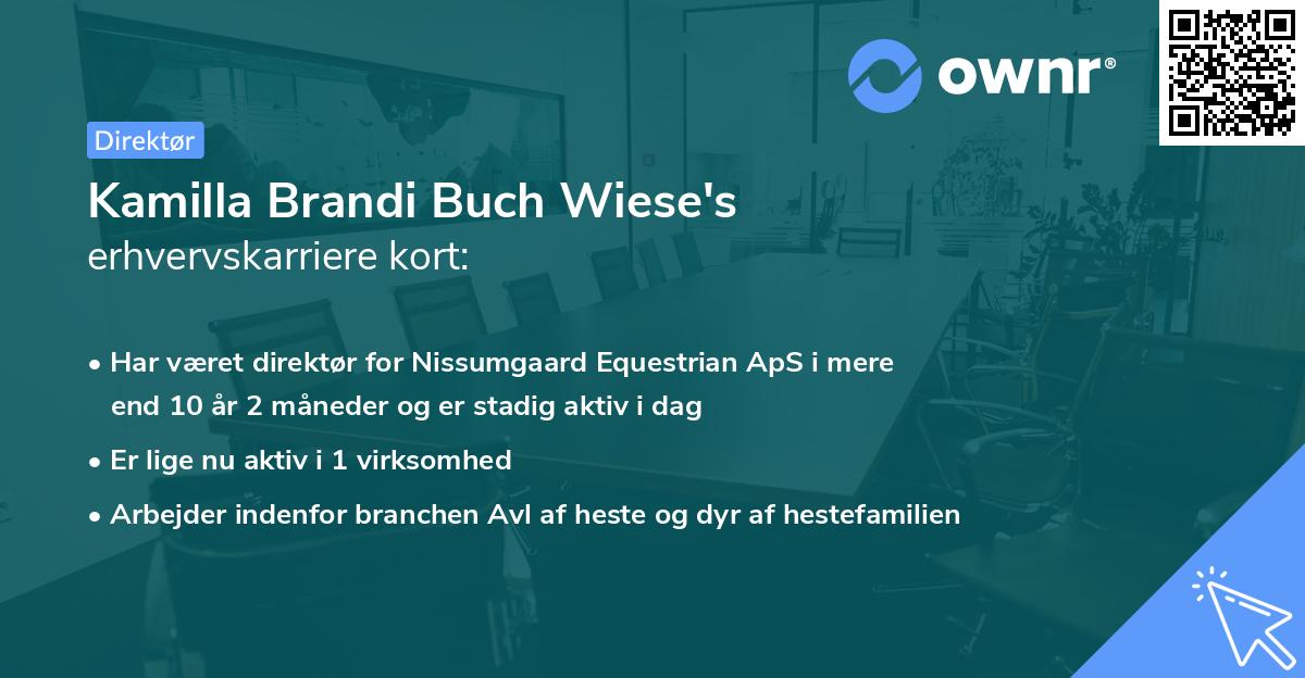 Kamilla Brandi Buch Wiese's erhvervskarriere kort