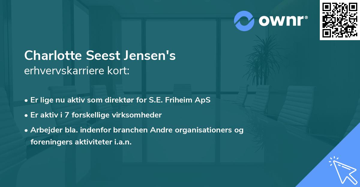 Charlotte Seest Jensen's erhvervskarriere kort