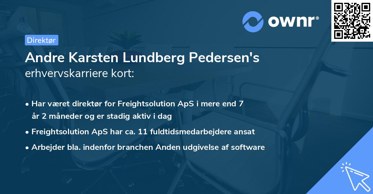 Andre Karsten Lundberg Pedersen's erhvervskarriere kort