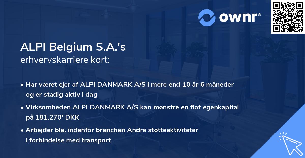 ALPI Belgium S.A.'s erhvervskarriere kort