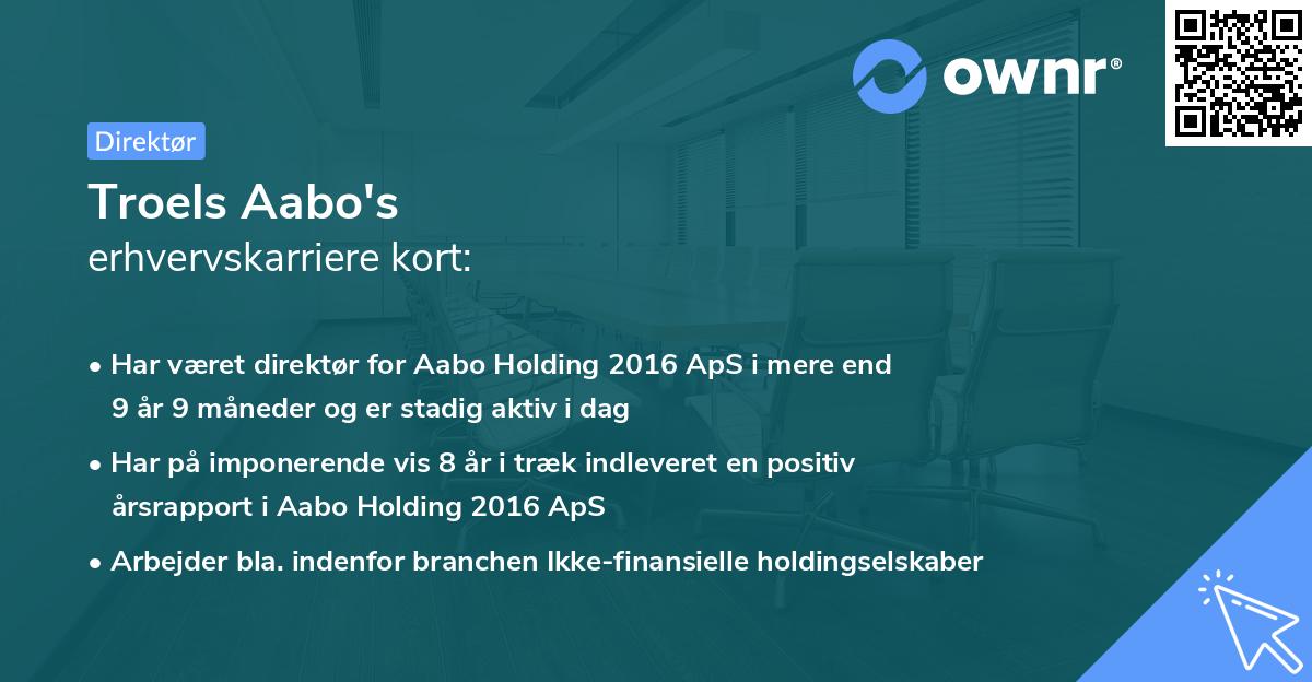 Troels Aabo's erhvervskarriere kort