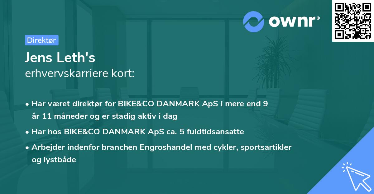 Jens Leth's erhvervskarriere kort