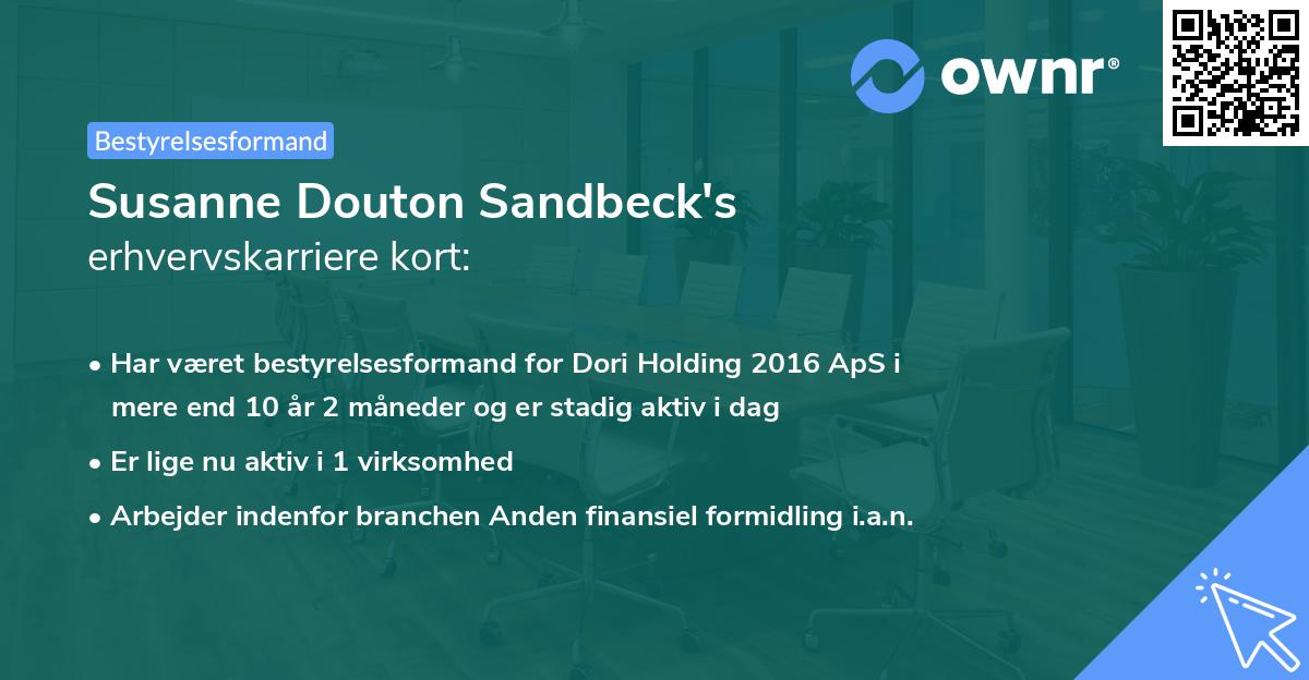Susanne Douton Sandbeck's erhvervskarriere kort