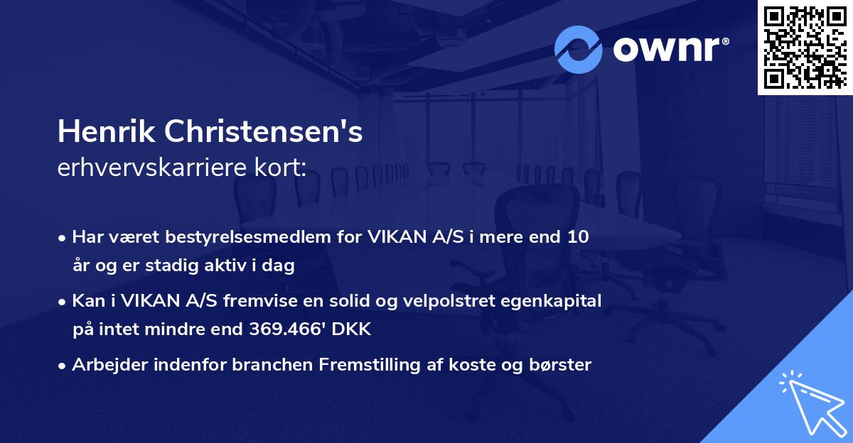 Henrik Christensen's erhvervskarriere kort
