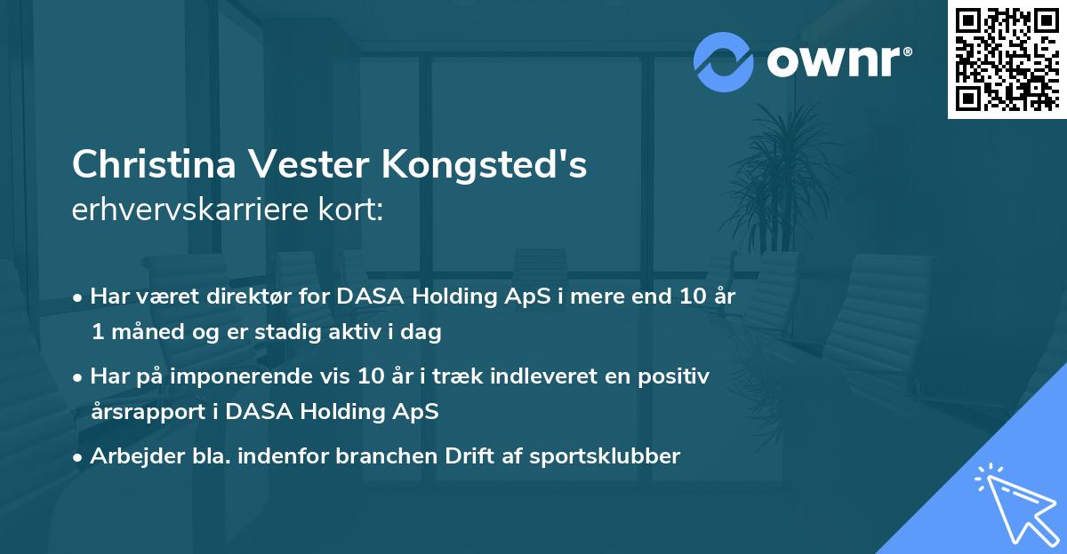 Christina Vester Kongsted's erhvervskarriere kort
