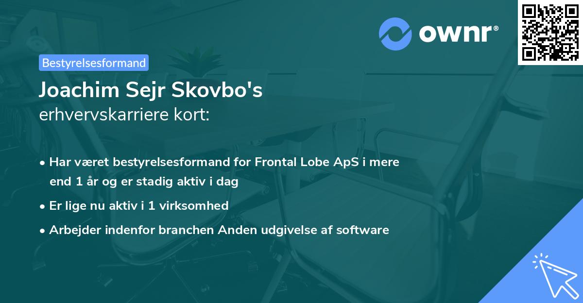 Joachim Sejr Skovbo's erhvervskarriere kort