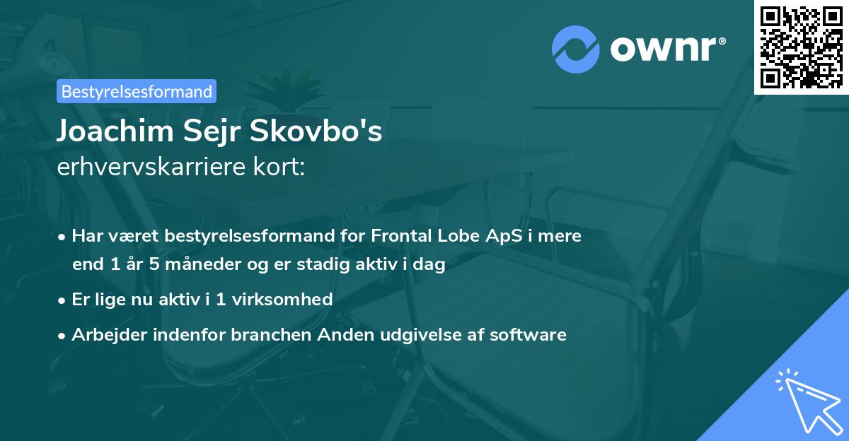 Joachim Sejr Skovbo's erhvervskarriere kort