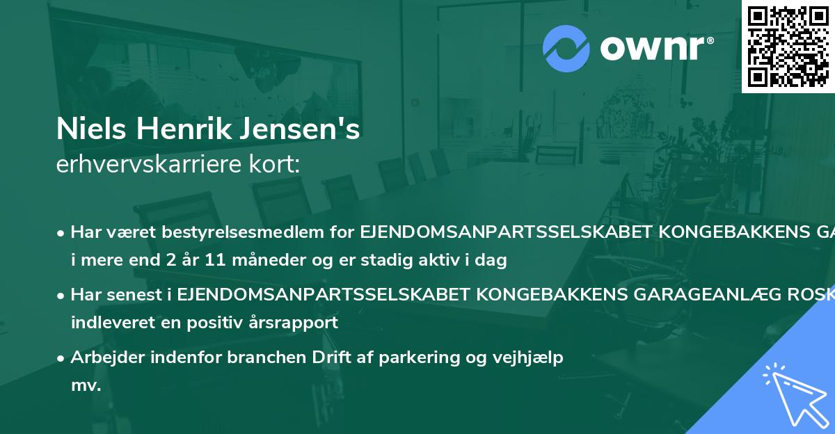 Niels Henrik Jensen's erhvervskarriere kort