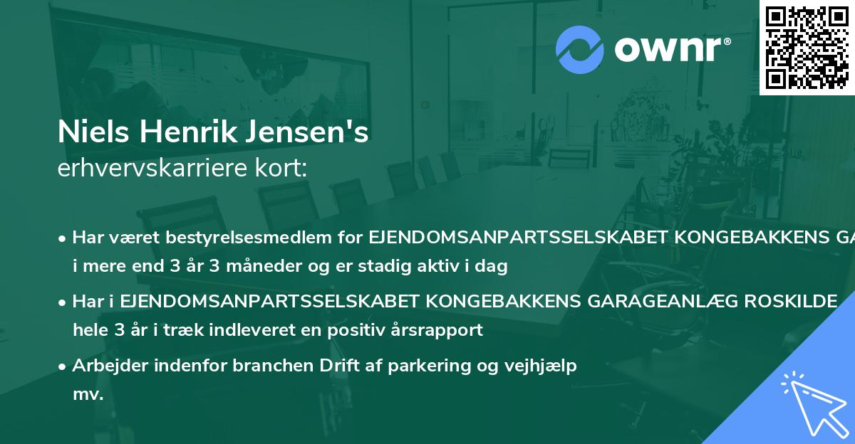 Niels Henrik Jensen's erhvervskarriere kort
