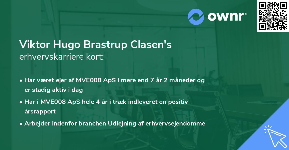 Viktor Hugo Brastrup Clasen's erhvervskarriere kort
