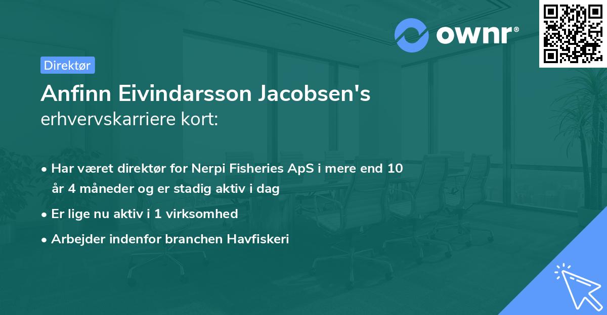 Anfinn Eivindarsson Jacobsen's erhvervskarriere kort