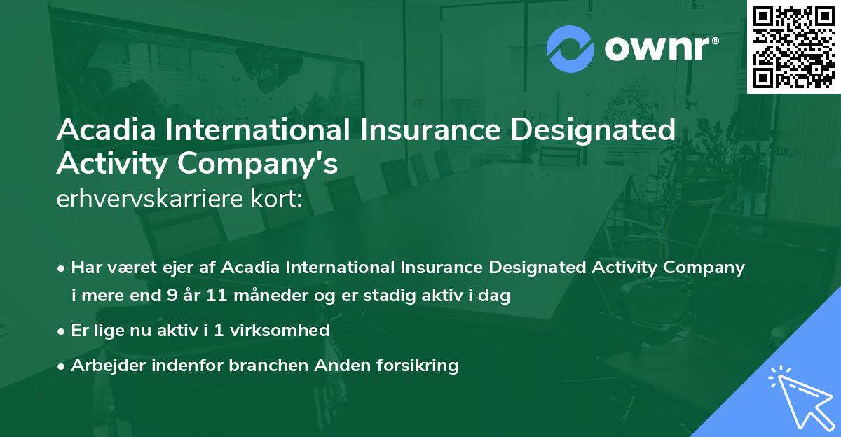 Acadia International Insurance Designated Activity Company's erhvervskarriere kort
