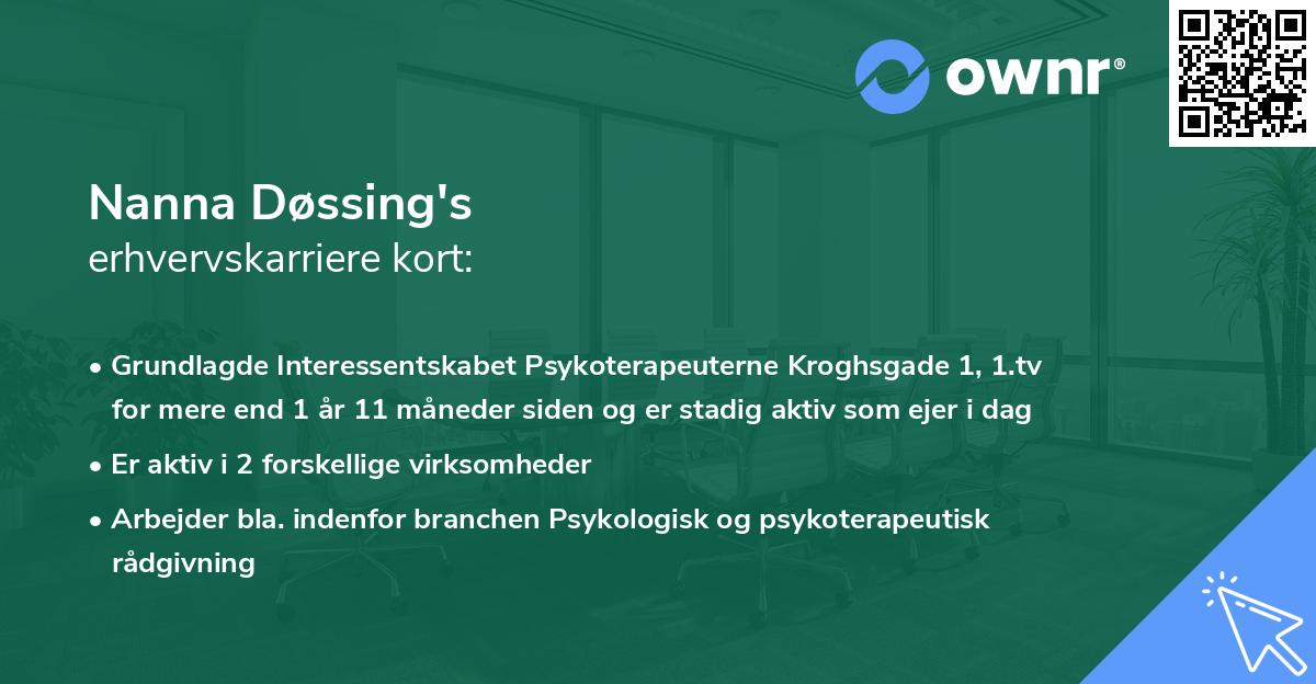 Nanna Døssing's erhvervskarriere kort