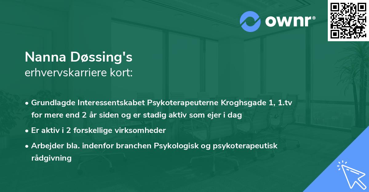 Nanna Døssing's erhvervskarriere kort