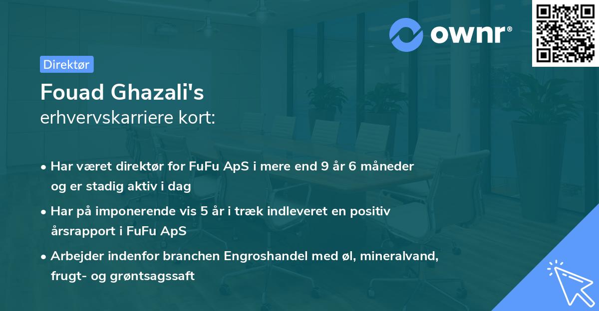 Fouad Ghazali's erhvervskarriere kort