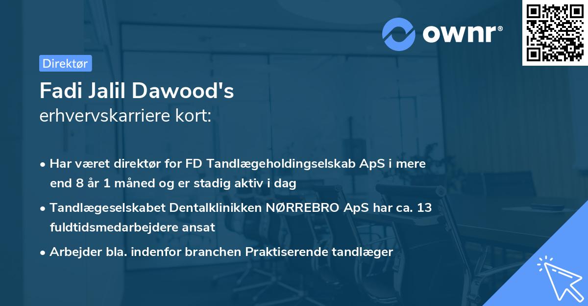 Fadi Jalil Dawood's erhvervskarriere kort