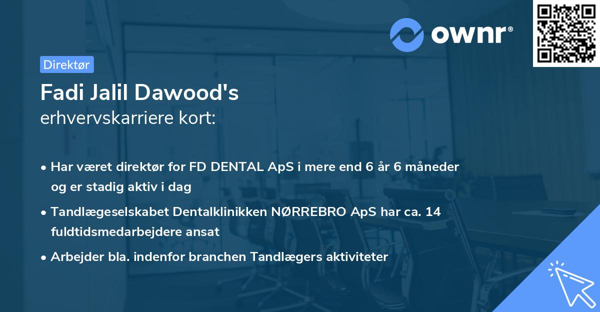 Fadi Jalil Dawood's erhvervskarriere kort