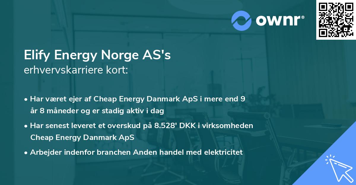 Elify Energy Norge AS's erhvervskarriere kort