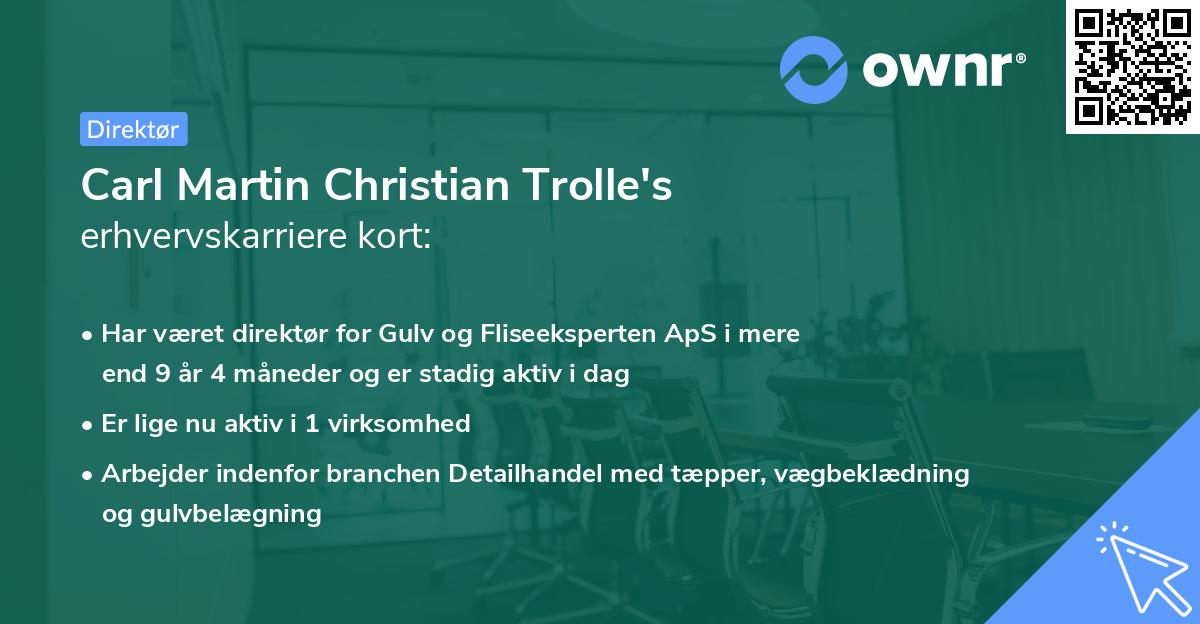 Carl Martin Christian Trolle's erhvervskarriere kort