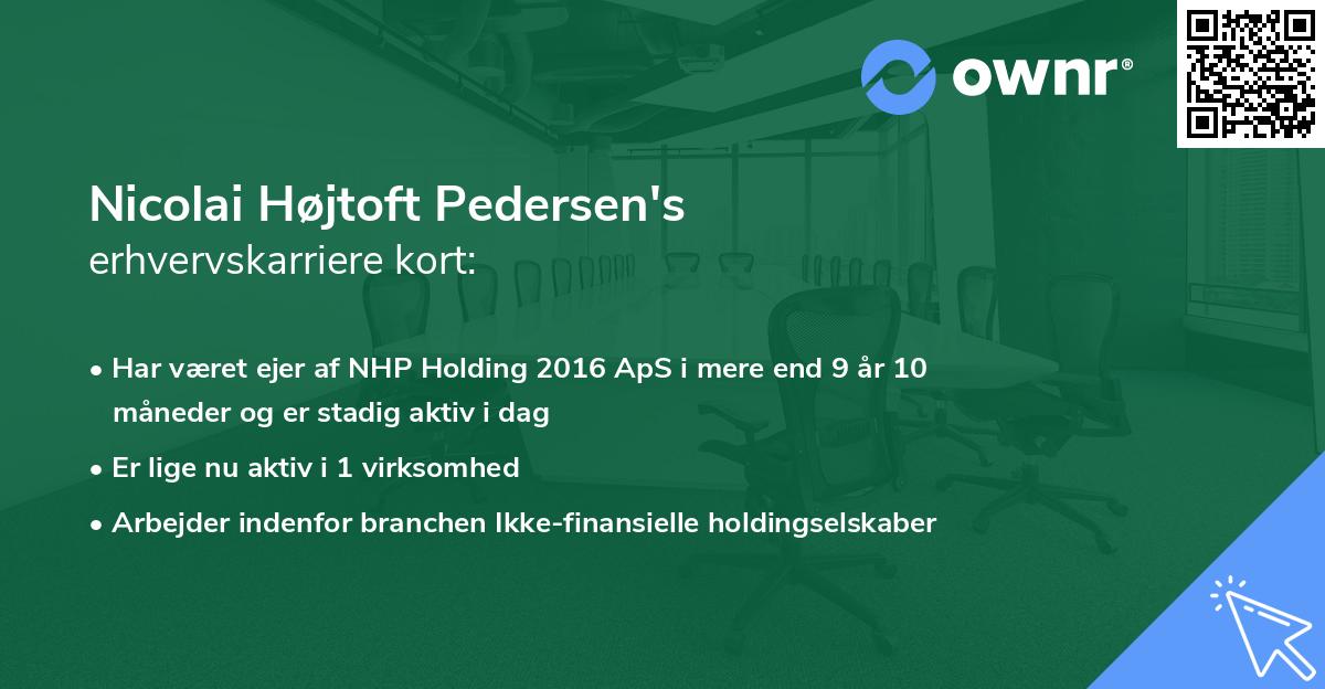 Nicolai Højtoft Pedersen's erhvervskarriere kort
