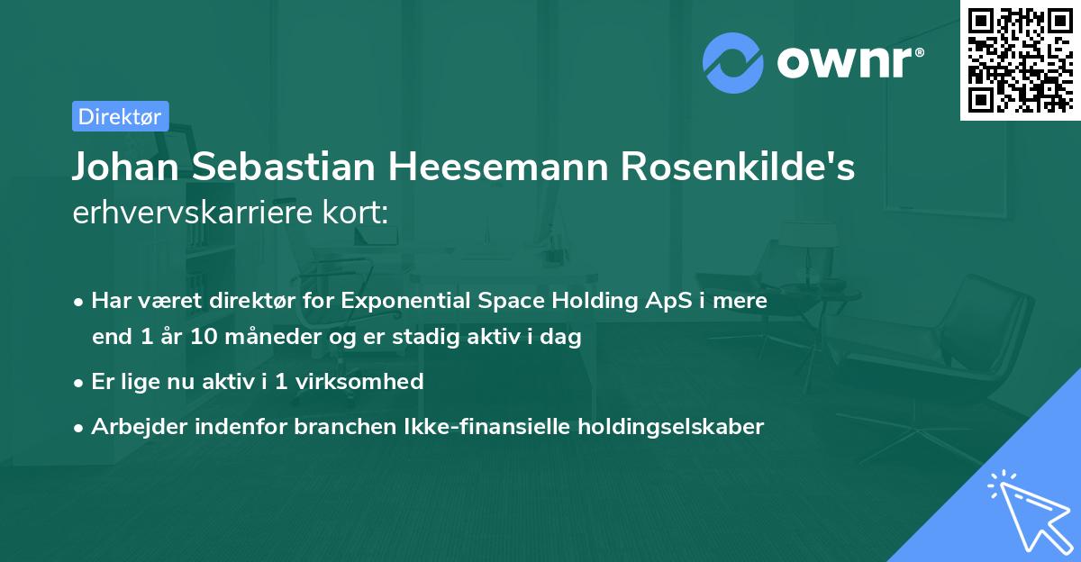 Johan Sebastian Heesemann Rosenkilde's erhvervskarriere kort
