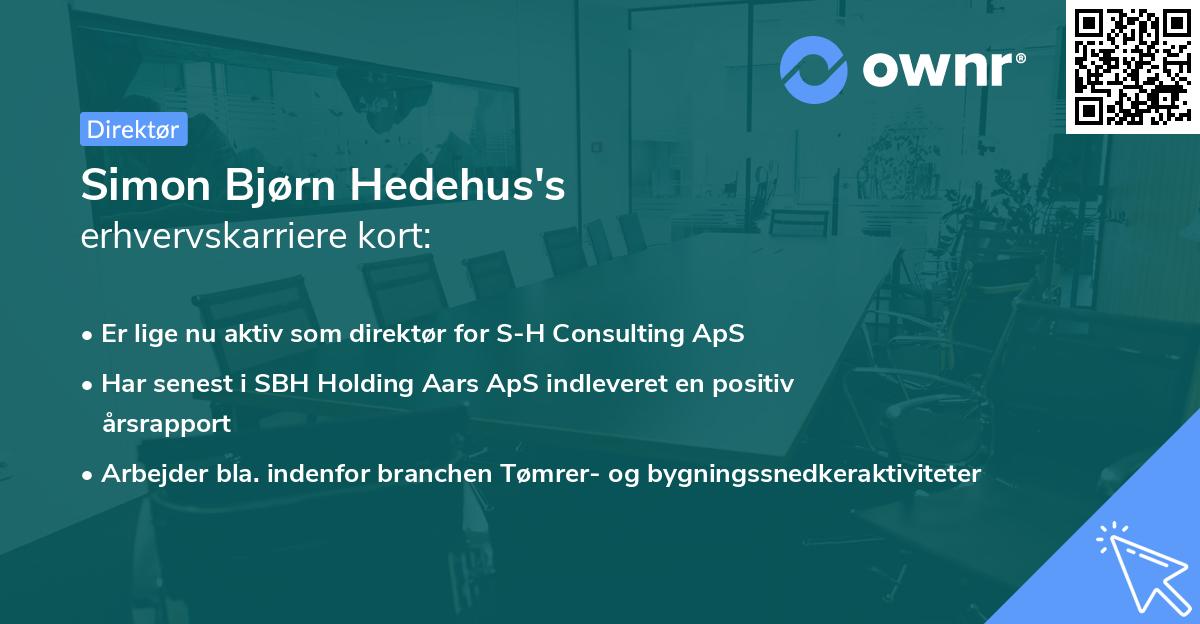 Simon Bjørn Hedehus's erhvervskarriere kort