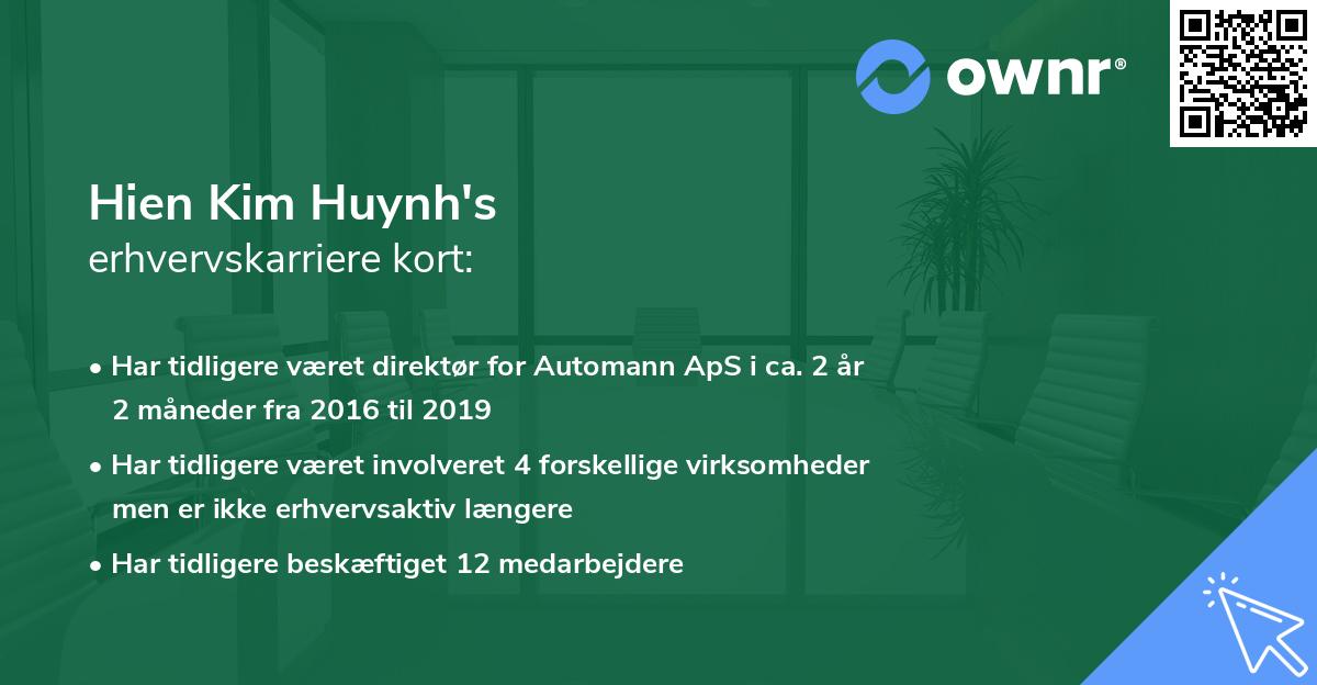 Hien Kim Huynh's erhvervskarriere kort