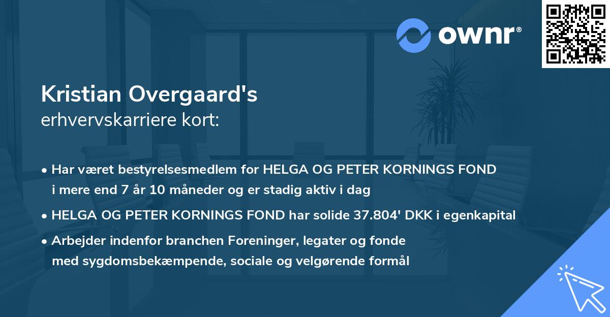 Kristian Overgaard's erhvervskarriere kort