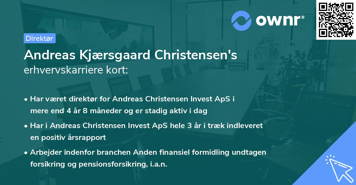 Andreas Kjærsgaard Christensen's erhvervskarriere kort