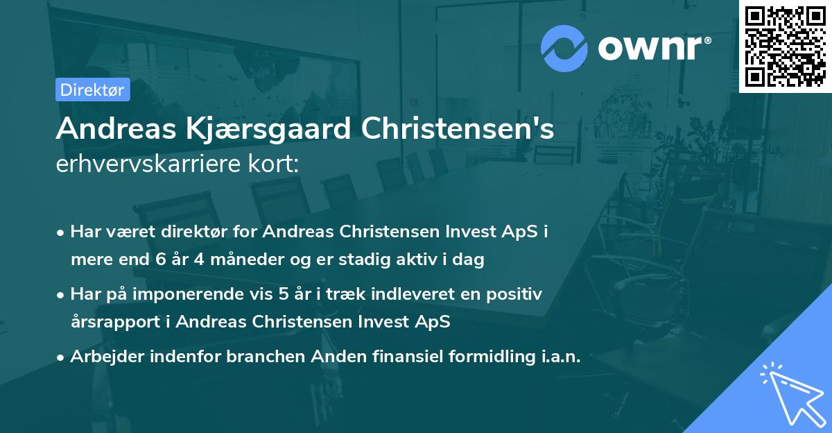 Andreas Kjærsgaard Christensen's erhvervskarriere kort