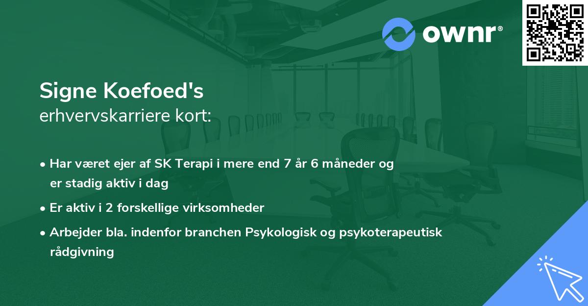 Signe Koefoed's erhvervskarriere kort