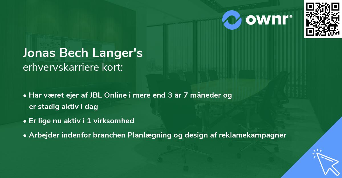 Jonas Bech Langer's erhvervskarriere kort