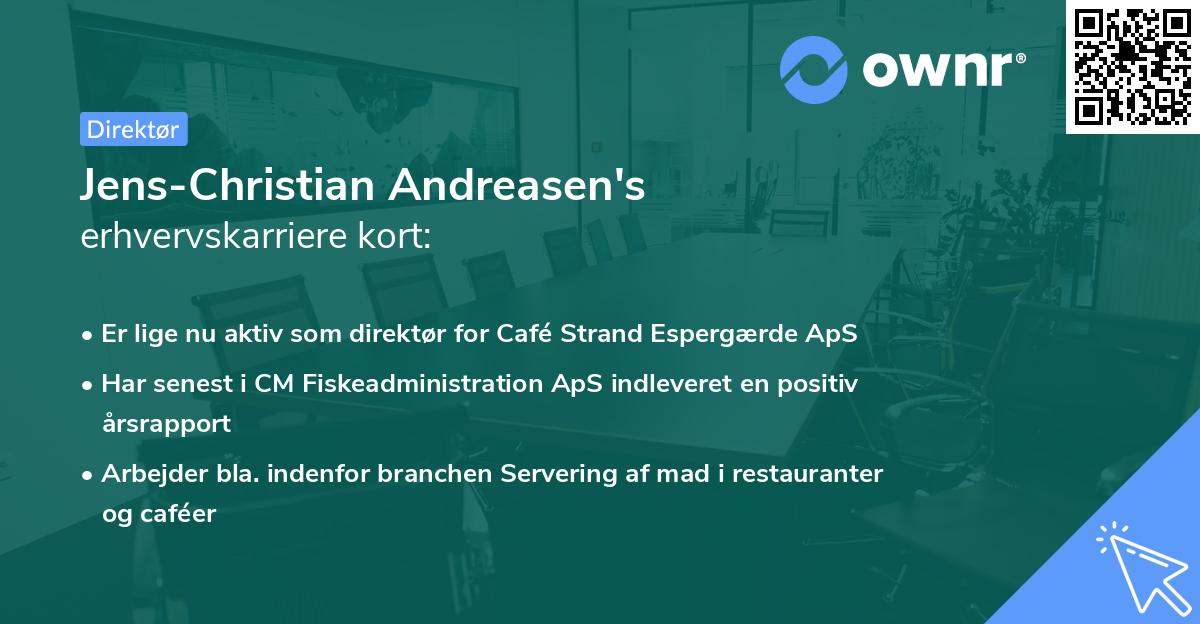 Jens-Christian Andreasen's erhvervskarriere kort