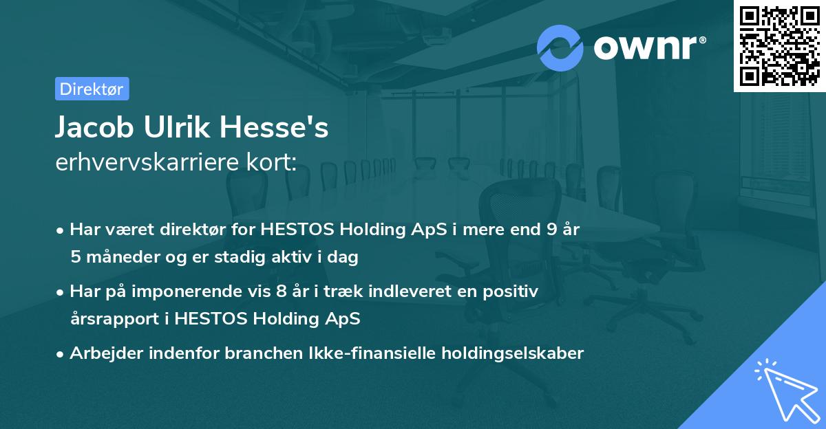 Jacob Ulrik Hesse's erhvervskarriere kort