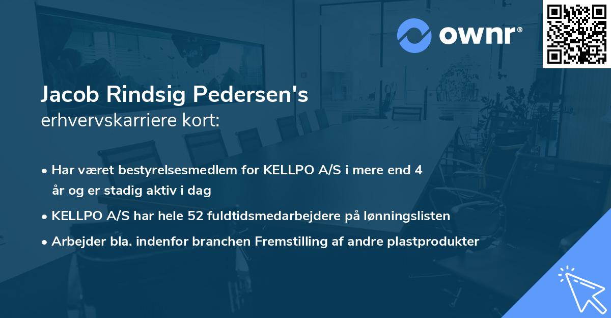 Jacob Rindsig Pedersen's erhvervskarriere kort