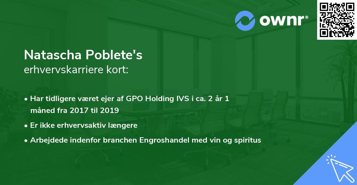 Natascha Poblete's erhvervskarriere kort