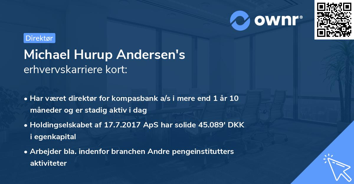 Michael Hurup Andersen's erhvervskarriere kort