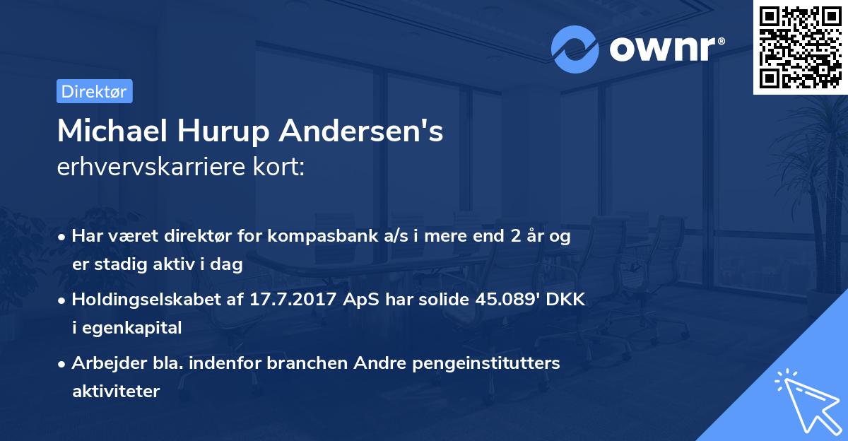 Michael Hurup Andersen's erhvervskarriere kort