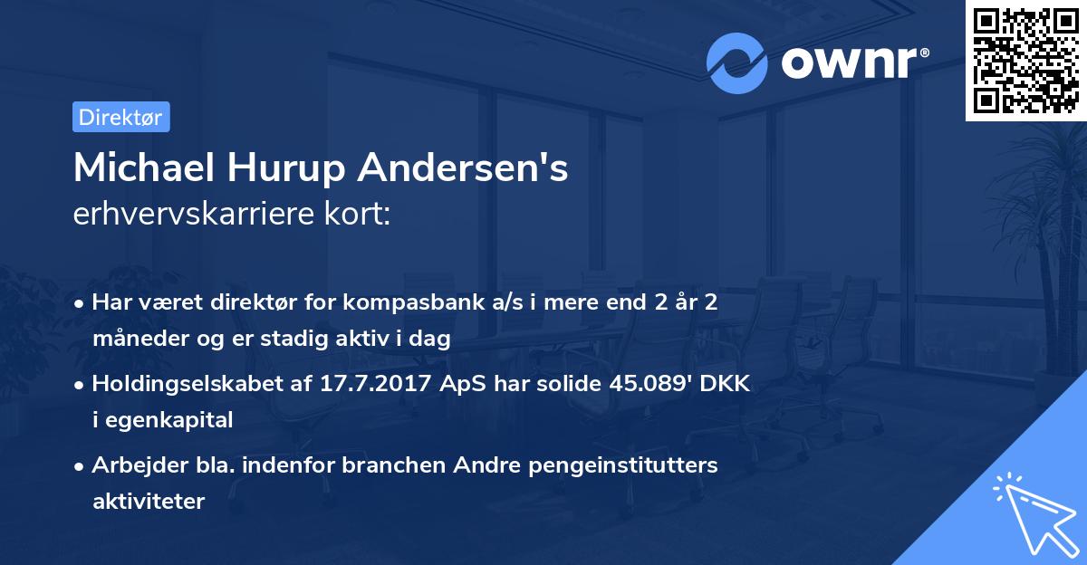 Michael Hurup Andersen's erhvervskarriere kort