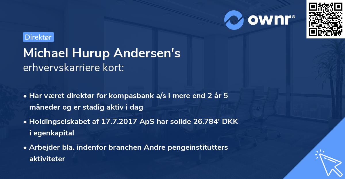 Michael Hurup Andersen's erhvervskarriere kort