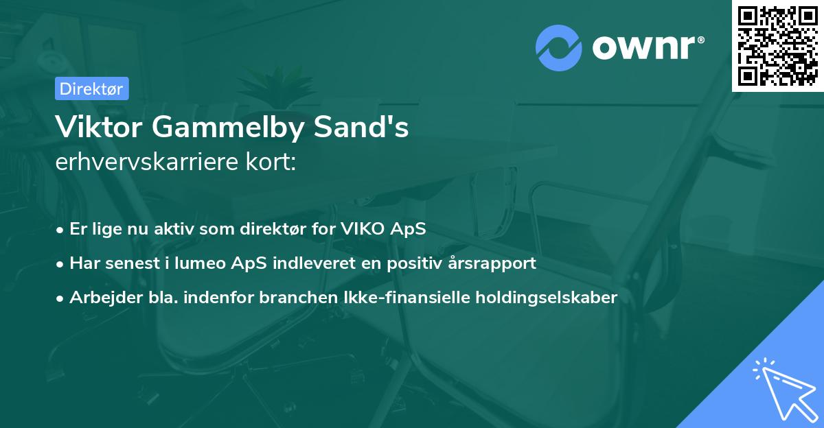 Viktor Gammelby Sand's erhvervskarriere kort